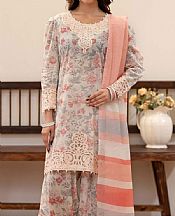 Adans Libas Off-white/Grey Lawn Suit- Pakistani Designer Lawn Suits