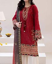 Adans Libas Wine Red Lawn Suit- Pakistani Designer Lawn Suits