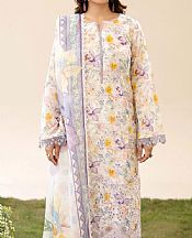 White/Lilac Lawn Suit