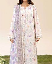 White/Lavender Lawn Suit