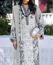 Adans Libas Light Grey Lawn Suit- Pakistani Designer Lawn Suits