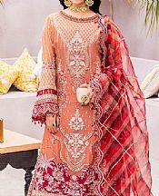 Adans Libas Coral Chiffon Suit- Pakistani Designer Chiffon Suit