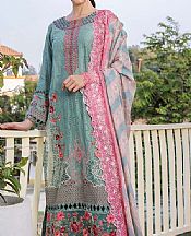 Adans Libas Summer Green Lawn Suit- Pakistani Designer Lawn Suits