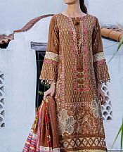 Adans Libas Brown Lawn Suit- Pakistani Lawn Dress