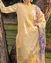 Adans Libas Yellow Lawn Suit- Pakistani Designer Lawn Suits