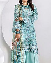 Adans Libas Cyan Opaque Lawn Suit- Pakistani Lawn Dress