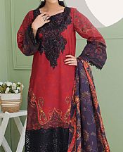 Adans Libas Vivid Burgundy Slub Suit- Pakistani Winter Clothing