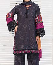 Adans Libas Charcoal Grey Slub Suit- Pakistani Winter Dress