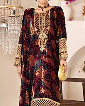 Adans Libas Wine Velvet Suit- Pakistani Winter Dress