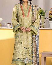Adans Libas Pale Olive Green Lawn Suit- Pakistani Lawn Dress