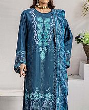 Adans Libas Teal Blue Lawn Suit- Pakistani Lawn Dress