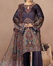 Adans Libas Black Silk Suit- Pakistani Chiffon Dress