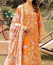 Adans Libas Cadmium Orange Lawn Suit- Pakistani Designer Lawn Suits