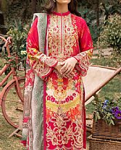 Adans Libas Rich Carmine Lawn Suit- Pakistani Lawn Dress