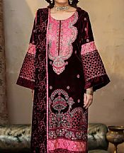 Adans Libas Maroon Oak Velvet Suit- Pakistani Winter Clothing