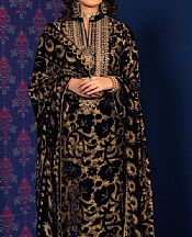 Adans Libas Navy Velvet Suit- Pakistani Winter Clothing