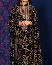 Adans Libas Navy Velvet Suit- Pakistani Winter Dress