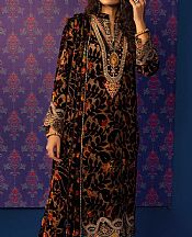 Adans Libas Black/Brown Velvet Suit- Pakistani Winter Dress