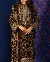 Adans Libas Black Velvet Suit- Pakistani Winter Clothing