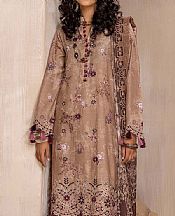 Adans Libas Taupe Lawn Suit- Pakistani Designer Lawn Suits