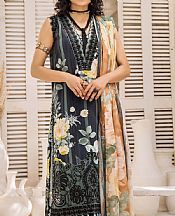 Adans Libas Charcoal Lawn Suit- Pakistani Lawn Dress