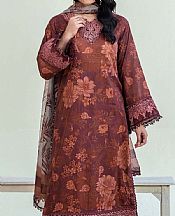 Adans Libas Wine Lawn Suit- Pakistani Designer Lawn Suits