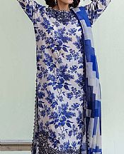 Adans Libas Off White/Blue Lawn Suit- Pakistani Lawn Dress
