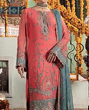 Adans Libas Light Carmine Pink Chiffon Suit- Pakistani Chiffon Dress