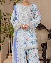 Light Blue Satin Lawn Suit