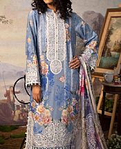 Adans Libas Bluish Grey Lawn Suit- Pakistani Designer Lawn Suits