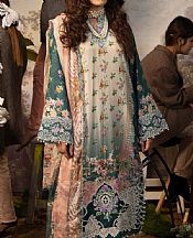 Adans Libas Ivory/Green Lawn Suit- Pakistani Designer Lawn Suits
