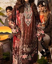 Adans Libas Brown Lawn Suit- Pakistani Designer Lawn Suits