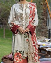 Adans Libas Ivory Silk Suit- Pakistani Chiffon Dress