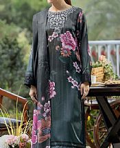 Adans Libas Black Silk Suit- Pakistani Chiffon Dress