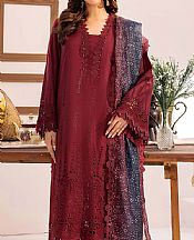 Adans Libas Falu Red Lawn Suit- Pakistani Designer Lawn Suits