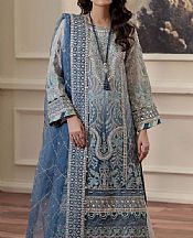 Adans Libas Cadet Grey Chiffon Suit- Pakistani Chiffon Dress