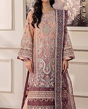 Adans Libas Peachy Pink/Mauve Chiffon Suit- Pakistani Designer Chiffon Suit