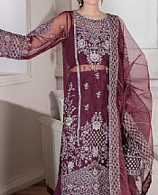 Adans Libas Wine Berry Chiffon Suit- Pakistani Chiffon Dress