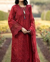 Adans Libas Wine Red Lawn Suit- Pakistani Designer Lawn Suits