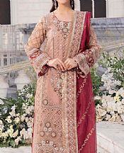 Adans Libas Oriental Pink Organza Suit- Pakistani Designer Chiffon Suit