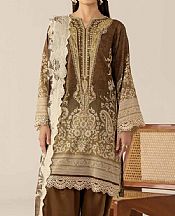 Adans Libas Brown Lawn Suit- Pakistani Lawn Dress
