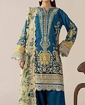 Adans Libas Teal Lawn Suit- Pakistani Designer Lawn Suits