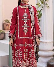 Adans Libas Red Lawn Suit- Pakistani Designer Lawn Suits