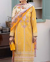 Adans Libas Golden Yellow Lawn Suit- Pakistani Designer Lawn Suits