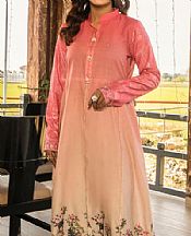 Afifa Iftikhar Brink Pink/Cream Lawn Kurti- Pakistani Designer Lawn Suits