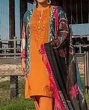 Afifa Iftikhar Safety Orange Lawn Suit- Pakistani Lawn Dress