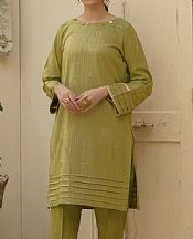 Afifa Iftikhar Apple Green Khaddar Kurti- Pakistani Chiffon Dress