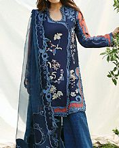 Afrozeh Navy Blue Lawn Suit- Pakistani Designer Lawn Suits