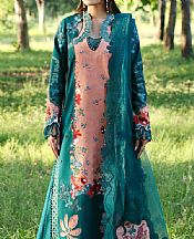 Afrozeh Teal Lawn Suit- Pakistani Designer Lawn Suits