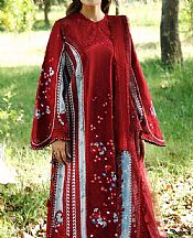 Afrozeh Maroon Lawn Suit- Pakistani Designer Lawn Suits